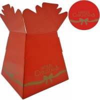 Merry Christmas Glossy Red Porto Vases 30pk