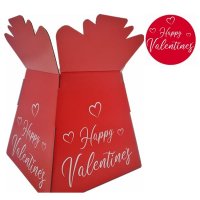 Happy Valentines Red Glossy Porto Vases 30pk