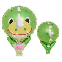 5" Green Triceratops Balloon.