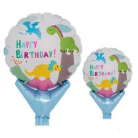 5" Happy Birthday Dinosaurs Balloon.