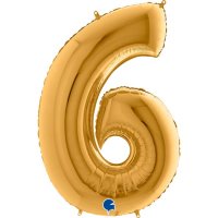 40" Grabo Gold Number 6 Shaped Balloons