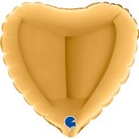 (image for) 4" Grabo Gold Plain Heart Air Fill Balloons