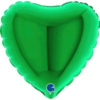 (image for) 4" Grabo Green Plain Heart Air Fill Balloons