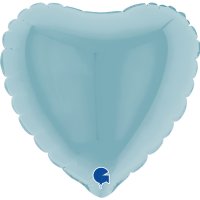 (image for) 4" Grabo Pastel Blue Plain Heart Air Fill Balloons