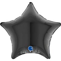 (image for) 4" Grabo Black Plain Star Air Fill Balloons