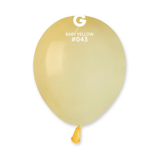 (image for) 5" Pastel Baby Yellow Latex Balloons 50pk