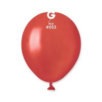 (image for) 5" Metallic Red Latex Balloons 50pk