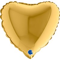 (image for) 9" Grabo Champagne Gold Plain Heart Air Fill Balloons
