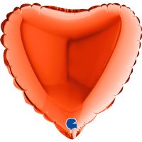 9" Grabo Orange Plain Heart Air Fill Balloons