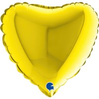 9" Grabo Yellow Plain Heart Air Fill Balloons