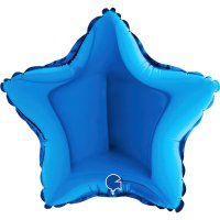 9" Grabo Blue Plain Star Air Fill Balloons