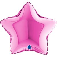9" Grabo Fuchsia Pink Plain Star Air Fill Balloons