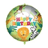 (image for) 18" Happy Birthday Jungle Foil Balloons