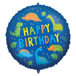 (image for) 18" Birthday Dinosaurs Foil Balloons