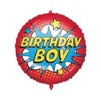 (image for) 18" Birthday Boy Superhero Foil Balloons