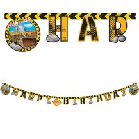 Construction Party Happy Birthday Banner