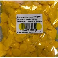 10mm Metallic Yellow Circular Confetti 30g