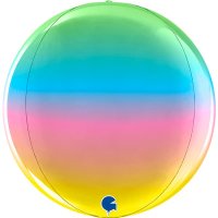 (image for) 11" Rainbow Coloured Globe Foil Balloons