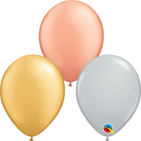 11" Tri Colour Metallic Latex Balloons 100pk