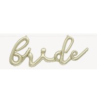 (image for) 14" Champagne Gold Bride Script Balloon Banner Kit