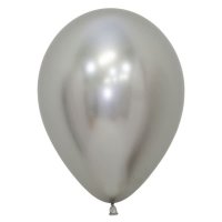 12" Reflex Silver Latex Balloons 50pk