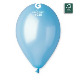 (image for) 13" Light Blue Metallic Latex Balloons 50pk