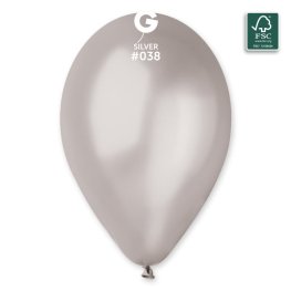 (image for) 13" Metallic Silver Latex Balloons 50pk