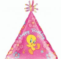 18" Tweety Birthday Flowers Foil Balloons