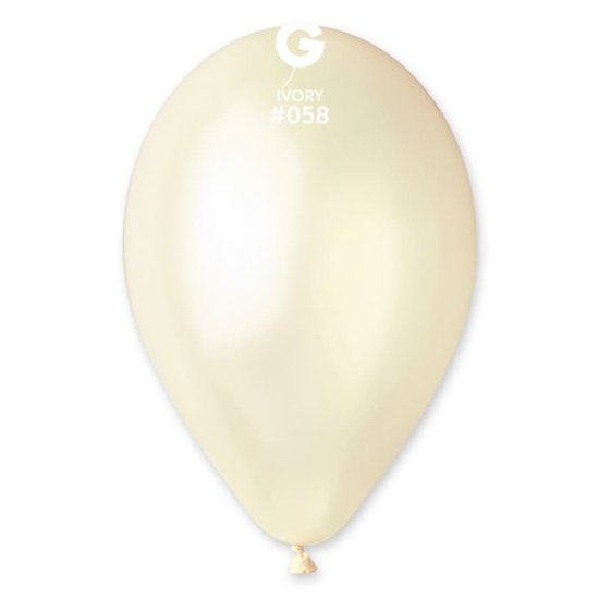 (image for) 13" Metallic Ivory Latex Balloons 50pk