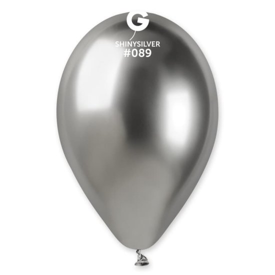 (image for) 13" Shiny Silver Latex Balloons 50pk