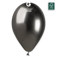 (image for) 13" Shiny Space Grey Latex Balloons 50pk