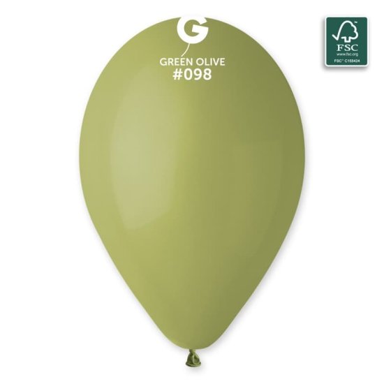 (image for) 13" Olive Green Latex Balloons 50pk