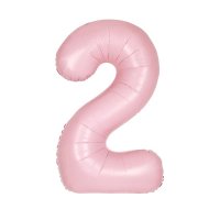 (image for) 34" Pastel Matte Pink Number 2 Supershape Balloons