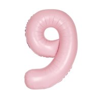 (image for) 34" Pastel Matte Pink Number 9 Supershape Balloons