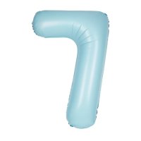 (image for) 34" Pastel Matte Blue Number 7 Supershape Balloons