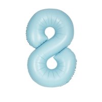 (image for) 34" Pastel Matte Blue Number 8 Supershape Balloons