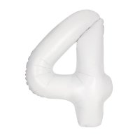 (image for) 34" Matte White Number 4 Supershape Balloons