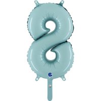 14" Pastel Blue Number 8 Foil Balloons