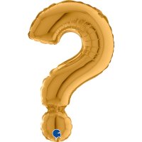 (image for) 14" Grabo Gold Question Mark Air Fill Balloons