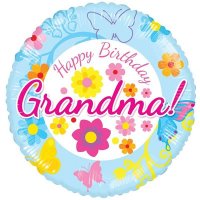 18" Happy Birthday Grandma Foil Balloons