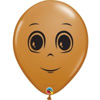 16" Masculine Face Mocha Brown Latex Balloons 50pk