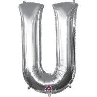 (image for) 16" U Letter Silver Air Filled Balloons