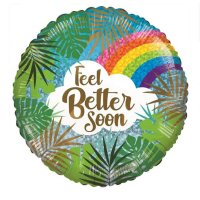 (image for) 18" Feel Better Soon Leaves & Rainbows Eco Foil Balloons