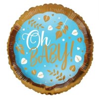 (image for) 18" Oh Baby! Blue Eco Foil Balloons