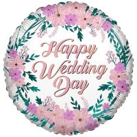 18" Happy Wedding Day Eco Foil Balloons