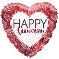 (image for) 18" Happy Anniversary Ruby Ornaments Foil Balloons