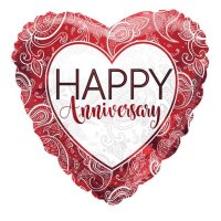 18" Ruby Happy Anniversary Eco Foil Balloons