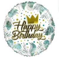 (image for) 18" Happy Birthday Crown Eco Foil Balloons