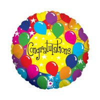 (image for) 18" Congratulations Rainbow Foil Balloons