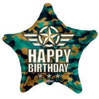18" Happy Birthday Camouflage Eco Foil Balloons